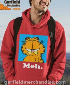 garfield life’s too short to care meh red men hoodie