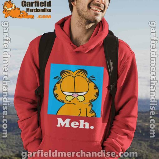 garfield life’s too short to care meh red men hoodie