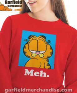 garfield life’s too short to care meh red sweatshirt women