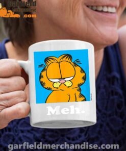 garfield life’s too short to care meh white coffee mug