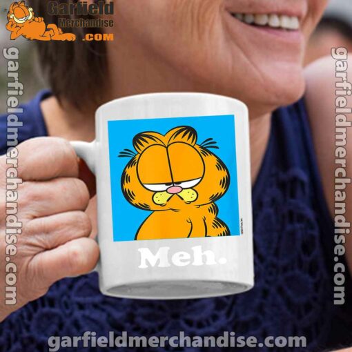 garfield life’s too short to care meh white coffee mug