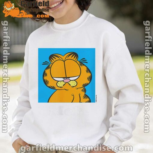 garfield life’s too short to care meh white sweatshirt for kid boy