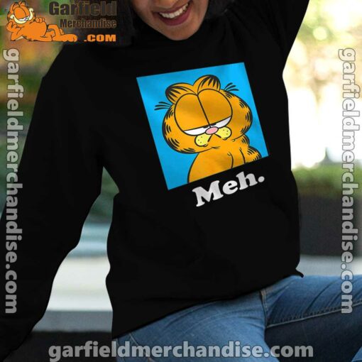 garfield life’s too short to care meh women black hoodie