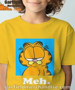 garfield life’s too short to care meh yellow t shirt for kid boy