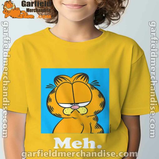 garfield life’s too short to care meh yellow t shirt for kid boy