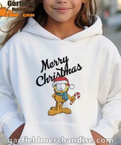 garfield merry christmas girl hoodie white