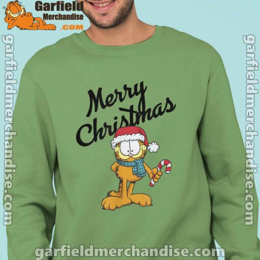 garfield merry christmas men green sweatshirts