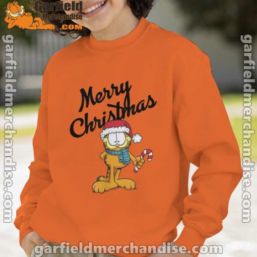 garfield merry christmas orange boy sweatshirts