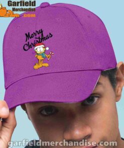 garfield merry christmas purple hat