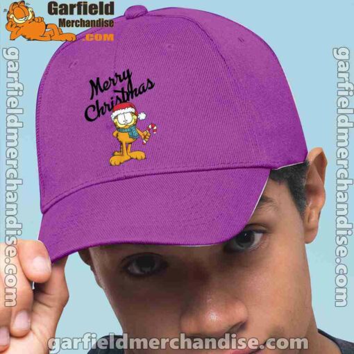 garfield merry christmas purple hat