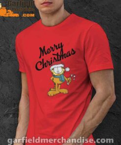 garfield merry christmas red men shirt