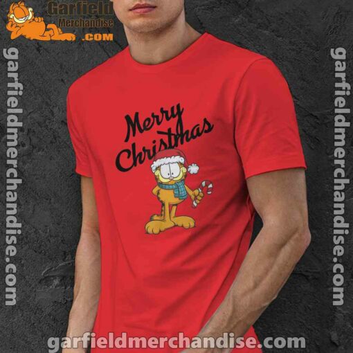 garfield merry christmas red men shirt