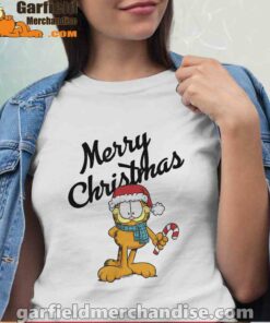 garfield merry christmas white shirts for women