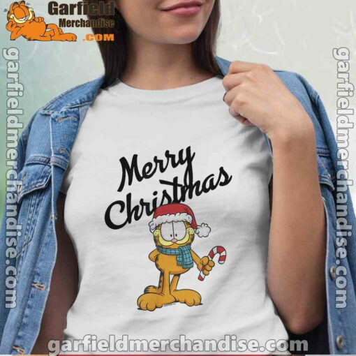 garfield merry christmas white shirts for women