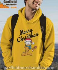 garfield merry christmas yellow men hoodie