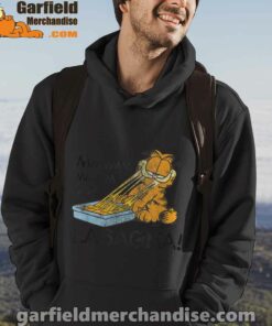 garfield mmm lasagna is life black men hoodie