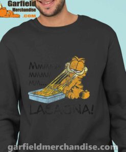 garfield mmm lasagna is life black sweatshirt for men