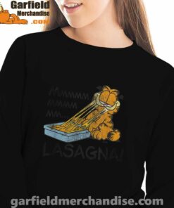 garfield mmm lasagna is life black women sweatshirts