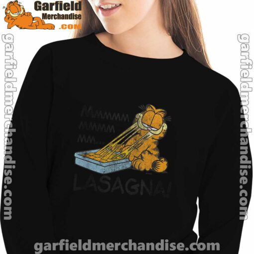 garfield mmm lasagna is life black women sweatshirts