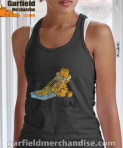 garfield mmm lasagna is life black women tank top