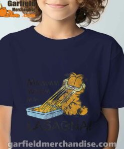 garfield mmm lasagna is life navy boy's t shirt