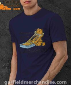 garfield mmm lasagna is life navy men shirt