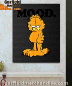 garfield mood too tired to care black canvas