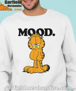 garfield mood too tired to care men with white sweatshirt