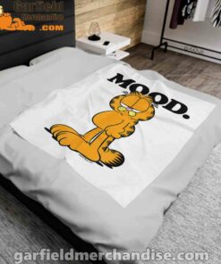 garfield mood too tired to care white blanket