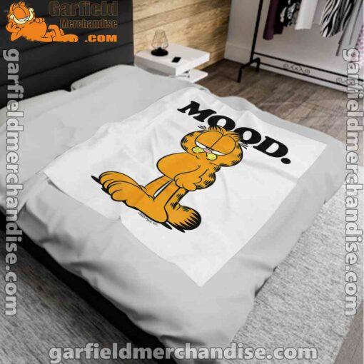 garfield mood too tired to care white blanket