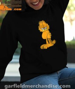 garfield mood too tired to care women black hoodie