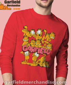 garfield multiple poses men with red long sleeve