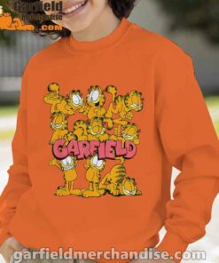 garfield multiple poses orange boy sweatshirts