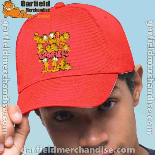 garfield multiple poses red hat