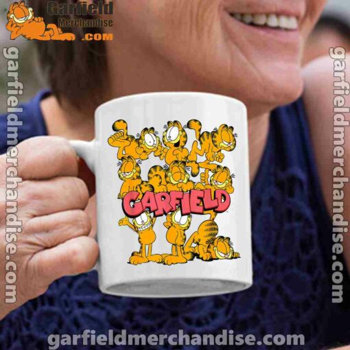 garfield multiple poses white coffee mug