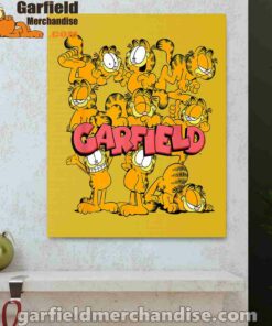 garfield multiple poses yellow canvas