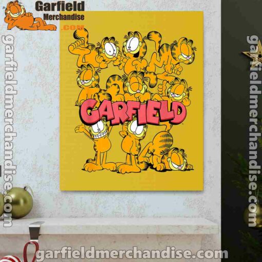 garfield multiple poses yellow canvas