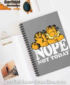 garfield nope not today lazy cat brown notebook