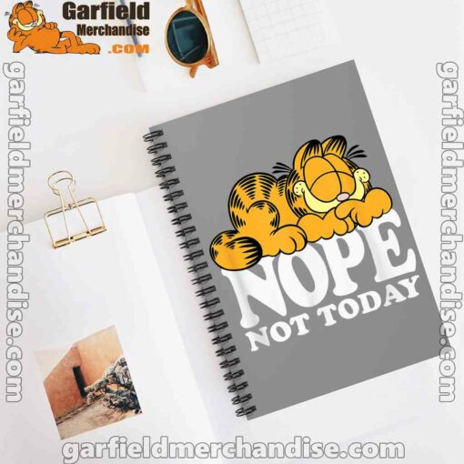 garfield nope not today lazy cat brown notebook