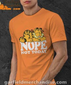 garfield nope not today lazy cat orange men shirt