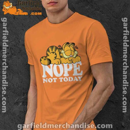 garfield nope not today lazy cat orange men shirt