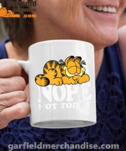 garfield nope not today lazy cat white coffee mug