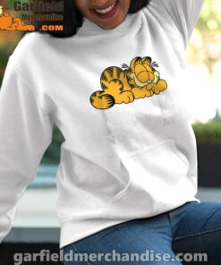 garfield nope not today lazy cat white women hoodie