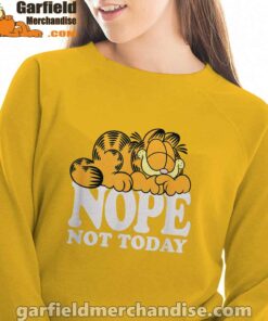 garfield nope not today lazy cat yellow sweatshirt for women