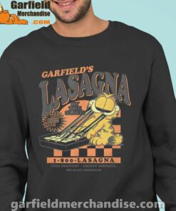 garfield vintage the slice garfields lasagna black sweatshirt for men