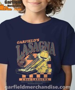 garfield vintage the slice garfields lasagna navy boy's t shirt