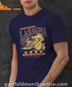 garfield vintage the slice garfields lasagna navy men shirt