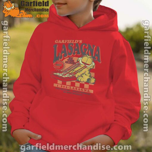 garfield vintage the slice garfields lasagna red hoodie kids