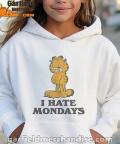 hate mondays garfield are just nature’s way of ruining my life girl hoodie white