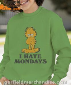 hate mondays garfield are just nature’s way of ruining my life green sweatshirt kids boy